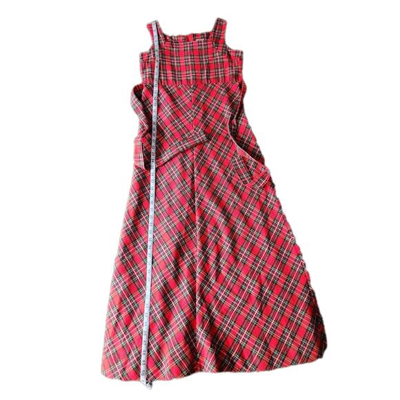 Wendy Bird Vintage 70s Tartan Plaid Pinafore Dress & Blouse Set Girls Size 12 - Picture 7 of 9